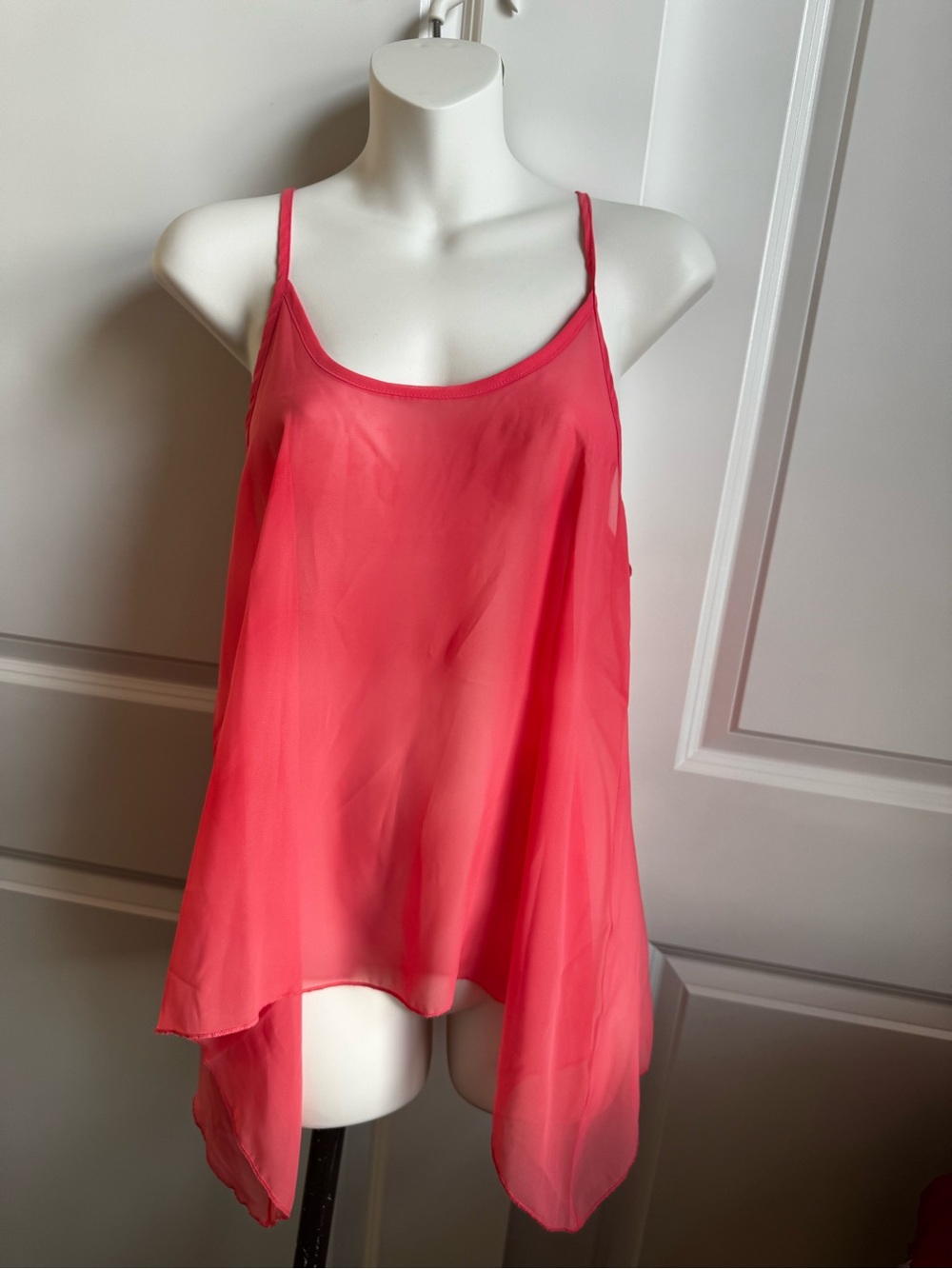 American Dream Coral Chiffon Spaghetti-Strap Camisole
